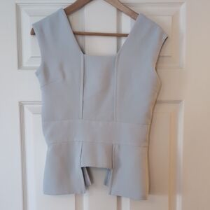 Elizabeth & Clarke The Catalina Elegant Sleeveless Light Gray Blouse 2